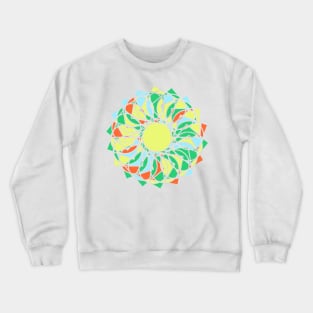 Repeated elements in digital geometric mandala in random bright neon colors Crewneck Sweatshirt